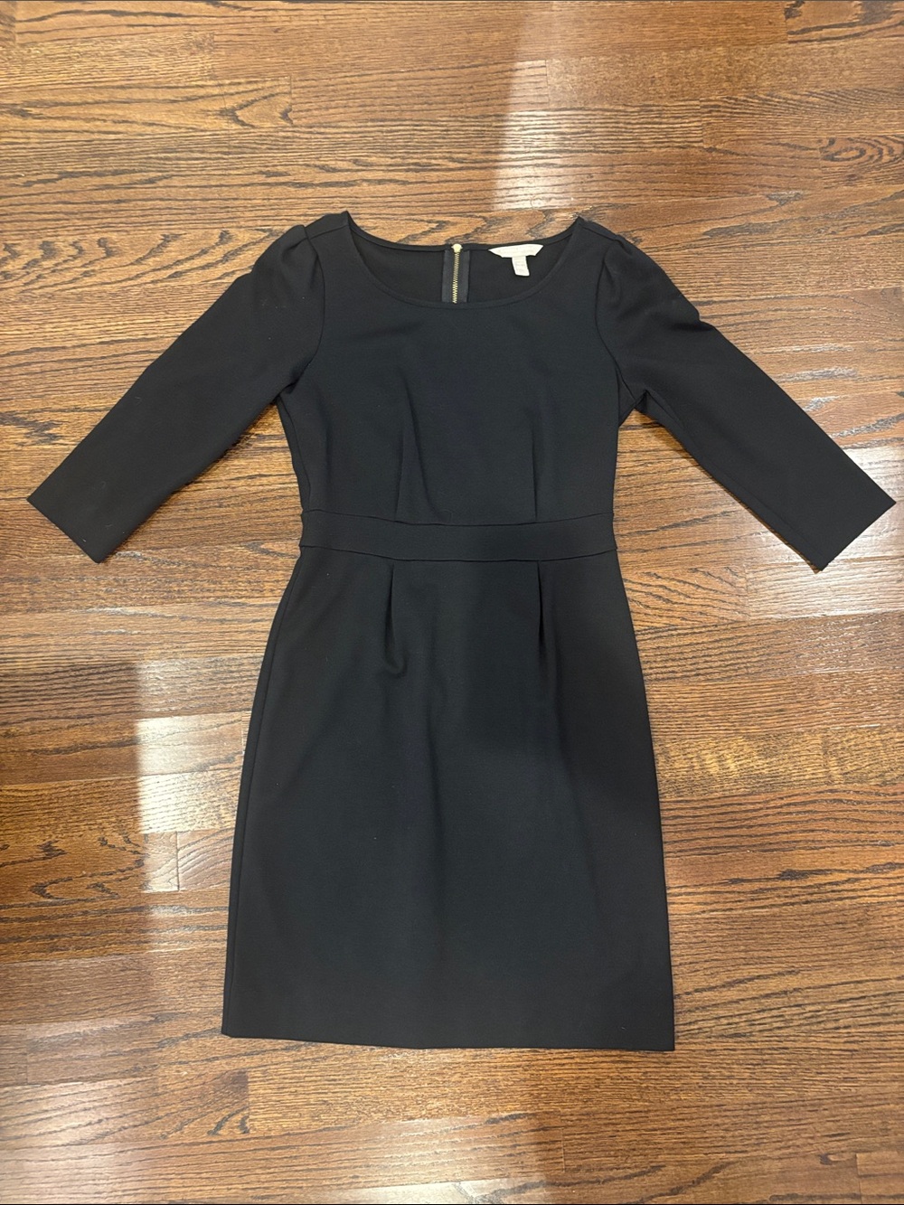 Banana Republic Black Long-Sleeve Sheath Dress
